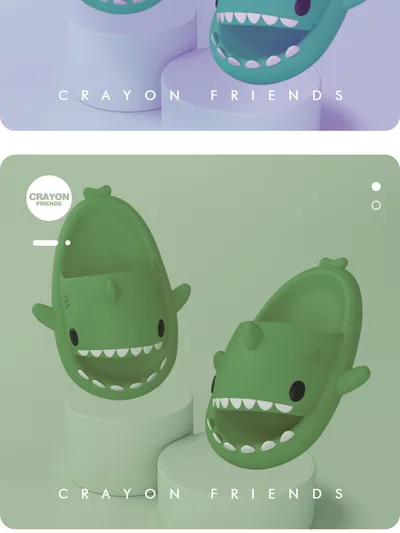 Cartoon Shark Slippers Funny Cutes Soft Slipper Indoor Outdoor  Shoes For Women Men Couples