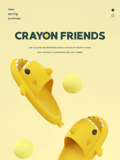 Cartoon Shark Slippers Funny Cutes Soft Slipper Indoor Outdoor  Shoes For Women Men Couples
