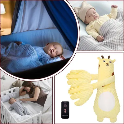Infant Exhaust Pillow Hand Remote Controlled Soothing For Baby Sleep Cartoon Plush Toddler Comforting Hand
