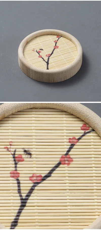 Chinese Retro Bamboo Mat-sided Teapot Cup Saucer