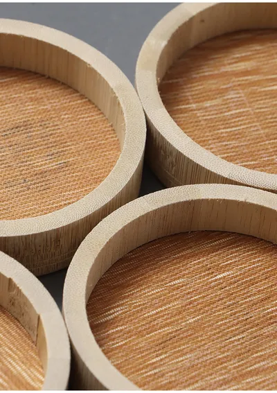 Chinese Retro Bamboo Mat-sided Teapot Cup Saucer