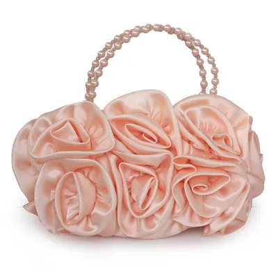 Fashionable BeadedRose Flower Dinner Bag