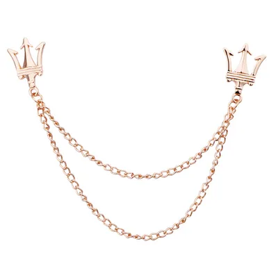 Three-fork Corsage Tassel Chain Pin Shirt