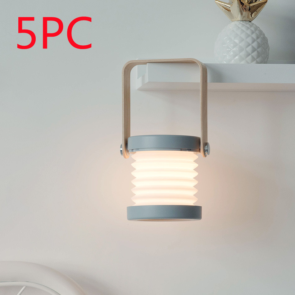 مصباح ليلي LED قابل للطي يعمل باللمس، قابل لتعديل شدة الإضاءة، مصباح فانوس محمول قابل لإعادة الشحن عبر منفذ USB، مثالي لتزيين المنزل