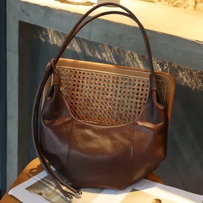 Top-grain Cowhide Leather Croissant Bag, New Autumn And Winter Retro Fashion Shoulder And Crossbody Genuine Leather Bag, High-look Dumpling Bag