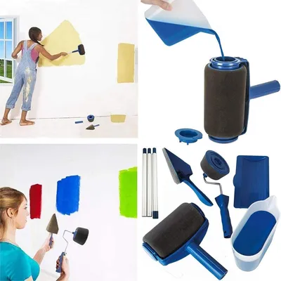 مجموعة فرش طلاء احترافية من Paint Runner مكونة من 8 قطع، مزودة بمقابض، لتزيين غرف المنزل