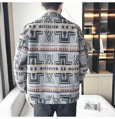 Men's Large Size Casual Retro Woolen Coat