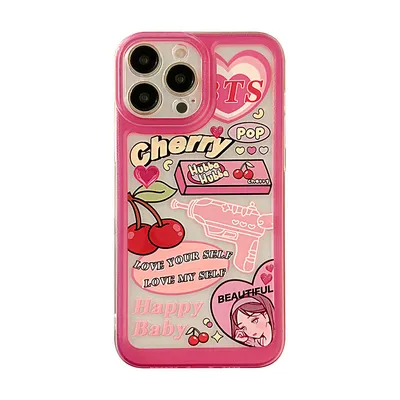 Illustration Sweet Cool Style Silicone Phone Case