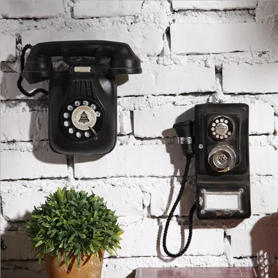 Retro Old Craft Ornaments Wall-mounted Telephone