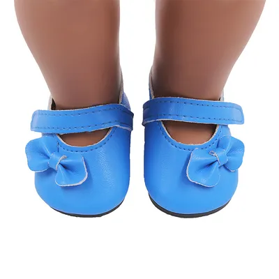 18 Inch American Girl Doll Shoes Solid Color Bow Shoes
