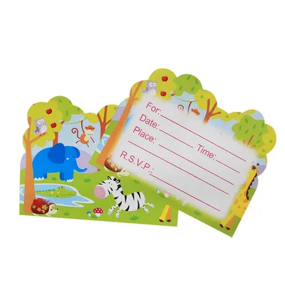Jungle Animal Cartoon Paper Plate Disposable Tableware