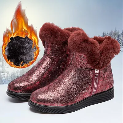 Winter sequined snow boots