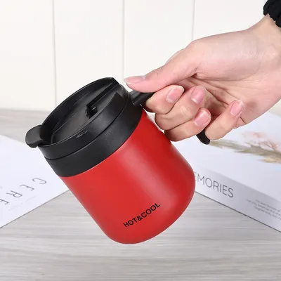 Stainless Steel Mug Portable Couple Style With Handle