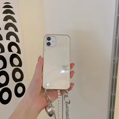 Silver Mirror Love Chain Phone Case
