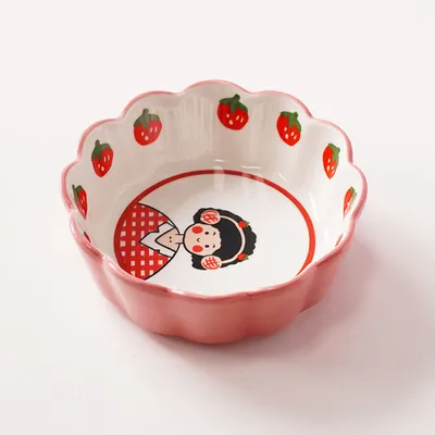 Ceramic Cartoon Cute Fruit Girl Salad Bowl
