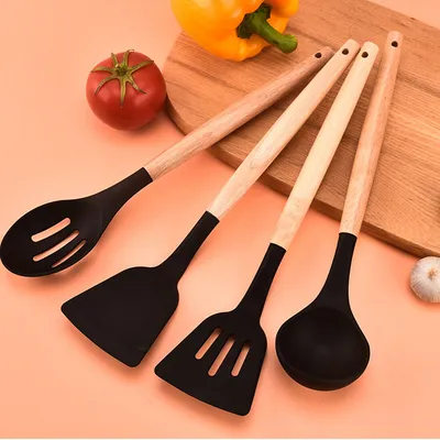 New 12Pcs Kitchen Utensils Set Silicone Cooking Nonstick Spatula Turner Spoon Tools UK