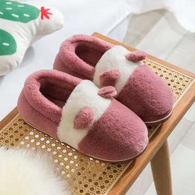 Home Thick-soled Couple Cute Indoor Household Bag With Plush Confinement Warm Cotton Shoes