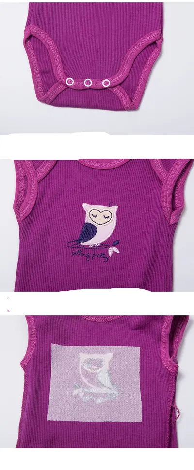 5 Pieces of Cotton Baby Sleeveless One-piece Romper