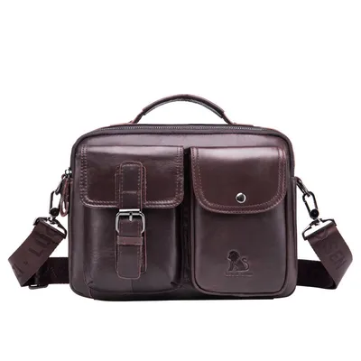 Cowhide men's diagonal bag