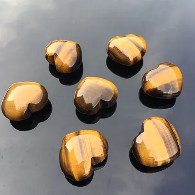 Tiger's Eye Stone Heart Shaped Semi-finished Craft