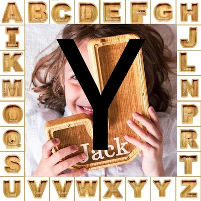 Wooden Piggy Bank Creative English Alphabet Piggy Bank Wooden Acrylic Crafts
