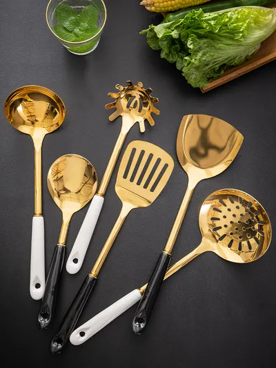 Nordic Stainless Steel Kitchen Utensils Spatula Ceramic Handle