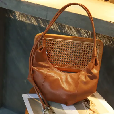 Top-grain Cowhide Leather Croissant Bag, New Autumn And Winter Retro Fashion Shoulder And Crossbody Genuine Leather Bag, High-look Dumpling Bag