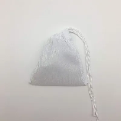 Fish Tank Small Sized Filter Bags, 6 Pack High Flow Bags 3 By 4 Inches Aquarium Filter Media Mesh Bags With Nylon Drawstrings,White