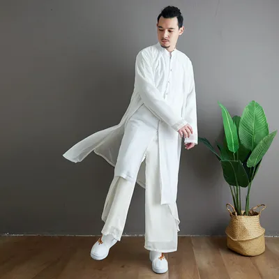 Chiffon Costume Male Boy In Robe And Mandarin Jacket