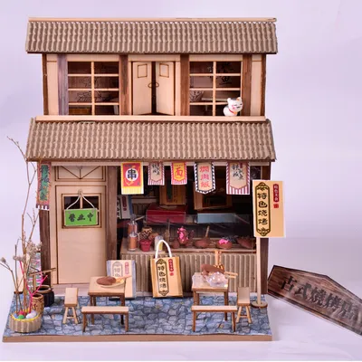 Diy Hut Chinese Ancient Architecture Handmade Mini Wooden House