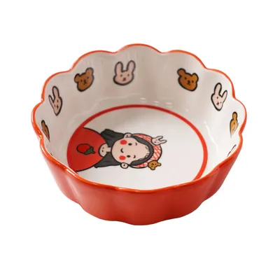 Ceramic Cartoon Cute Fruit Girl Salad Bowl
