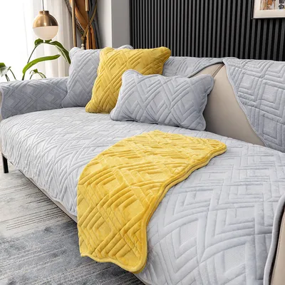 Home Fashion Simple Short Plush Sofa Cover