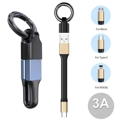 Key Chain Data Cable Short Portable Fast Charge Line