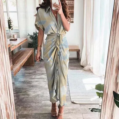 Women's Temperament Fashion Printing Short Skirt Shirt Dress