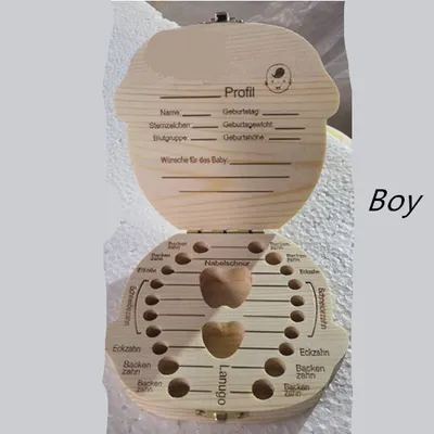 Wood Storage Box for Baby Kids Tooth Box Organizer