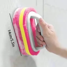 Kitchen Handle-style Pot Brush, Multi-functional Bathroom Tile Cleaning Brush, Double-layer Thickened Bathtub Brush, Sponge For Removing Stains.