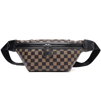 New Men's Plaid Wind Chest Bag Shoulder Messenger Waist Bag
