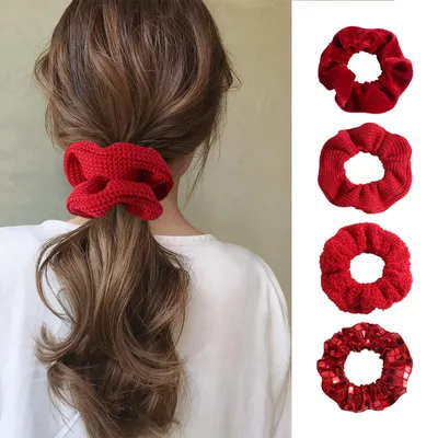 Women Hair Scrunchies Vintage Velvet  For Girls Ponytail Holder Rubber Bands Hair Ties Accessories