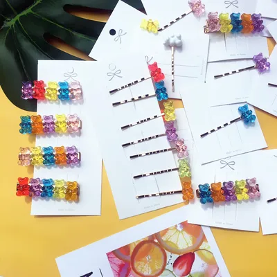 Acrylic Jelly Bear Candy Color Hair Clip