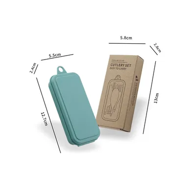Outdoor Portable Wheat Straw Cutlery Box Set Of Three