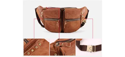 Leather Men's Outdoor Multi-function Single Shoulder Bag
