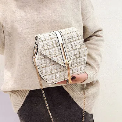 Fashion All-Match Woolen Chain Shoulder Bag