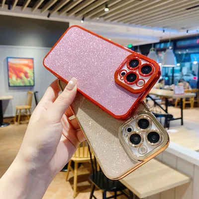 Glitter Plating Straight Edge Phone Case