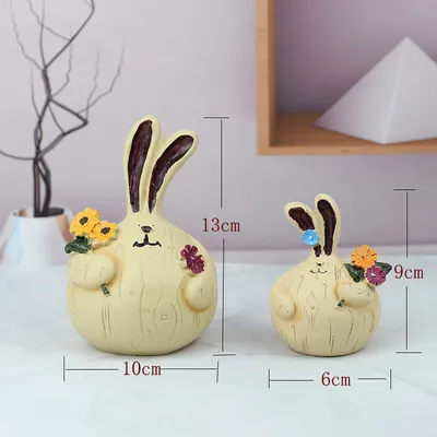 زينة الحرف المكتبية من راتنج غرفة المعيشة من Garlic Rabbit