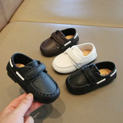 2026 New Autumn British Retro Kids Leather Shoes, Soft Sole Baby Casual Loafers Moccasin Shoes For Boys Toddlers