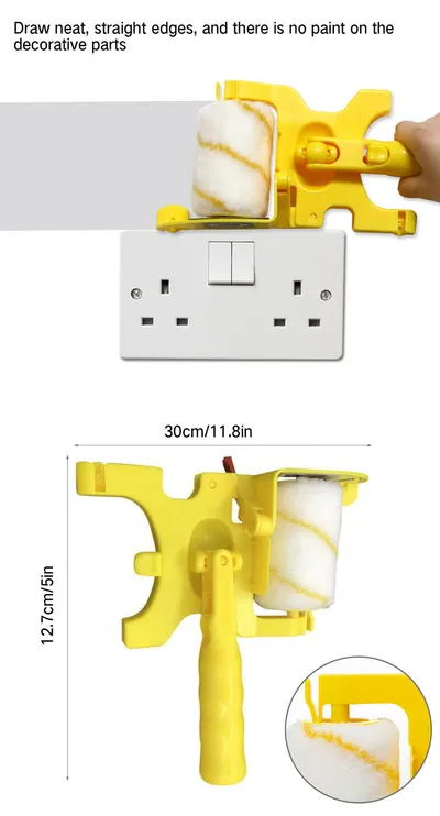 Clean Cut Proffesional Paint Edger With 2-Pack Replacement Rollers Brush Tool Multifunctional For Home Room Wall Ceilings