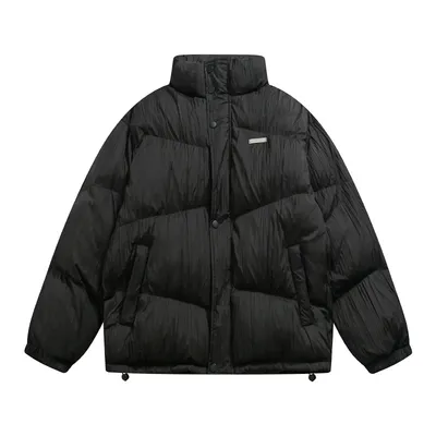 Thickened Cotton Padded Men's Plain Pleated Bread Jacket