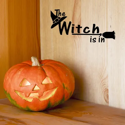 Witch Hat English Alphabet Halloween Wall Sticker
