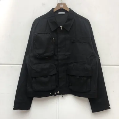 Retro Tooling Thin Jacket Coat Function Multi-pocket