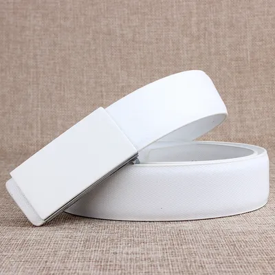 Rubber Smooth Buckle Pearl Pattern Men's Belt